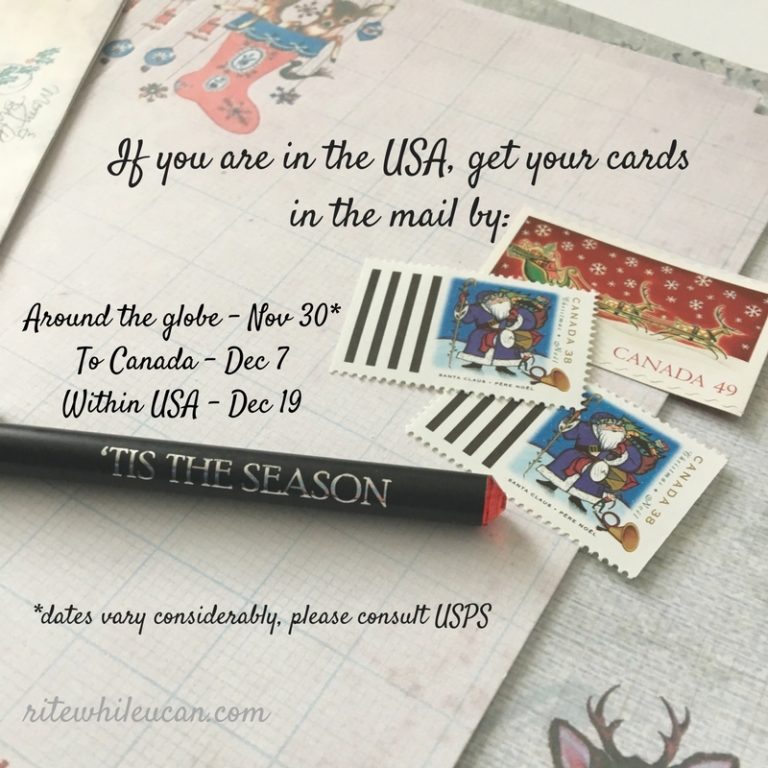 Christmas card mailing deadlines - rite while u can